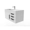 Castello Usa Amazon 36" Wall Mounted White Vanity With White Top And Black Handles CB-MC-36W-BL-2056L-WH - alternate 2